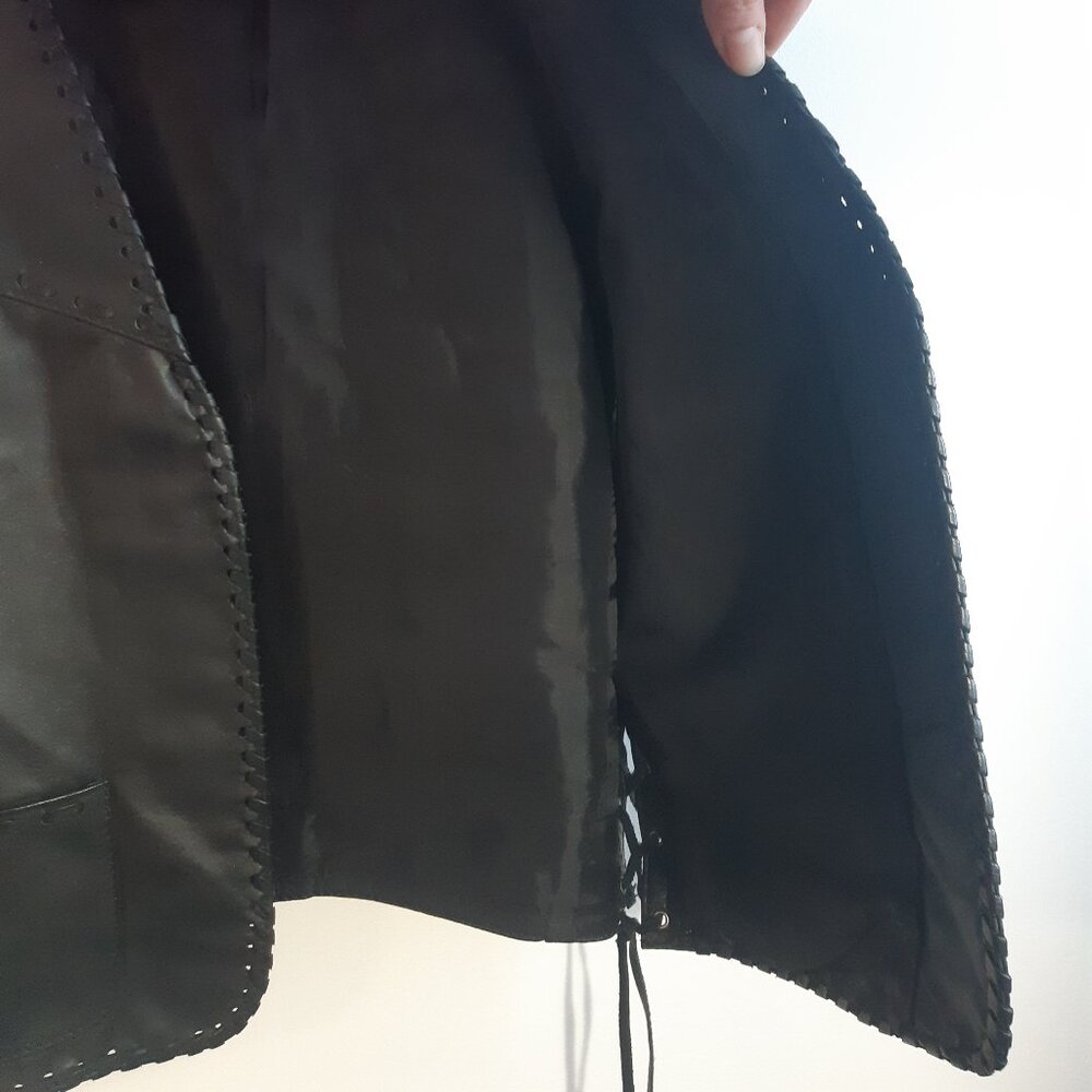 Vintage Genuine Leather - Men's - Sleeveless Vest - Embossed Eagle - Biker Style - Picture 8 of 13